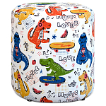 Пуф детский круглый с принтом Dinosaurs CHILDHOOD варинант исполнения - 1 | Loft Concept в Новосибирске