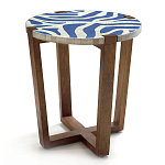 Приставной столик с инкрустацией Azure Reef Side Table - Bone Inlay варинант исполнения - 2 | Loft Concept в Новосибирске