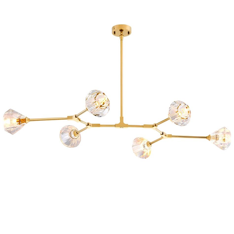 Люстра Chandelier Salasco Gold Золотой Прозрачный (Transparent) в Новосибирске | Loft Concept 