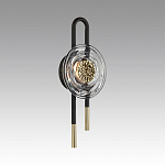 Бра черного цвета с круглым прозрачным стеклянным плафоном Virelia  варинант исполнения - 2 | Loft Concept в Новосибирске