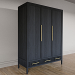 Большой Шкаф Primo Черный дуб с 3 дверьми и 3 выдвижными ящиками варинант исполнения - 4 | Loft Concept в Новосибирске