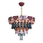 Люстра круглая с декором из разноцветных элементов в виде листьев Changing Seasons варинант исполнения - 9 | Loft Concept в Новосибирске