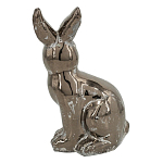 Статуэтка заяц из текстурированной терракоты и покрытый глянцевой краской под бронзу Rabbit Charm  варинант исполнения - 2 | Loft Concept в Новосибирске