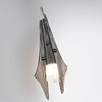 Подвесной светильник с черной металлической основой и рельефным плафоном Glass Pod варинант исполнения - 6 | Loft Concept в Новосибирске