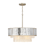 Люстра круглая с подвесками из текстурированного стекла молочного цвета Hinkley варинант исполнения - 2 | Loft Concept в Новосибирске