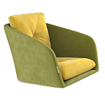 Стул с мягкой обивкой из велюра и подъемно-поворотным механизмом на колесиках Mason Green and Yellow варинант исполнения - 2 | Loft Concept в Новосибирске