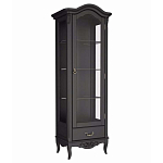 Витрина черная однодверная из массива бука с 4-мя полками и ящиком Black Provence варинант исполнения - 2 | Loft Concept в Новосибирске