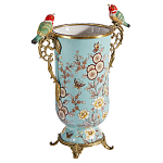 Ваза с двумя птичками из фарфора с бронзовыми элементами Garden of Eden варинант исполнения - 2 | Loft Concept в Новосибирске