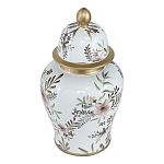 Ваза с нежным цветочным узором в пастельных тонах и крышкой с золотым акцентом Chinoiserie Ceramics варинант исполнения - 1 | Loft Concept в Новосибирске