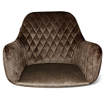 Стул с мягкой коричневой обивкой из велюра и подъемно-поворотным механизмом на черных колесиках Harper Brown варинант исполнения - 2 | Loft Concept в Новосибирске