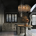 Люстра круглая подвесная с металлическими дугами и длинными цепочками 80 см Atlantis Chain варинант исполнения - 9 | Loft Concept в Новосибирске