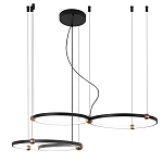 Люстра подвесная светодиодная с 4-мя кольцами черный металл Ring Horizontal варинант исполнения - 2 | Loft Concept в Новосибирске