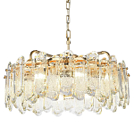 Люстра подвесная круглая с хрустальными овальными подвесками Harmonica варинант исполнения - 1 | Loft Concept в Новосибирске