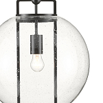 Подвесной светильник в форме шара из прозрачного стекла на линейном черном каркасе  Glass Ball with Seeds варинант исполнения - 1 | Loft Concept в Новосибирске