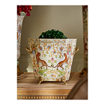 Кашпо с растительным и животным орнаментом на бронзовых ножках Turquoise Blooming Garden варинант исполнения - 4 | Loft Concept в Новосибирске