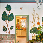 Обои с вышивкой ручной работы Mughal Trees Original colourway on linen варинант исполнения - 7 | Loft Concept в Новосибирске