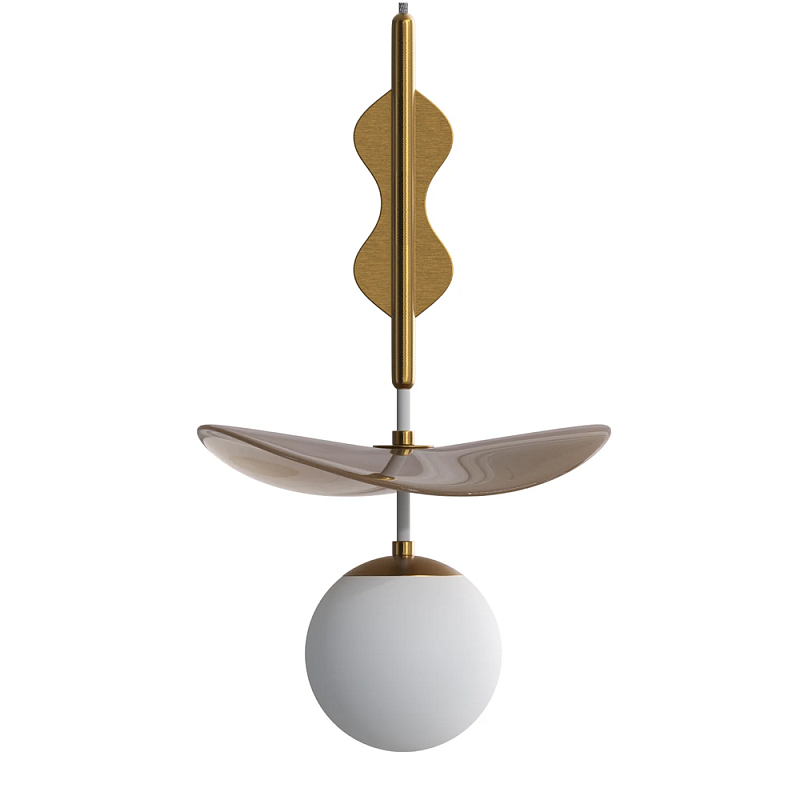Подвес Bloomy 2 Бежевый Белый Латунь в Новосибирске | Loft Concept 