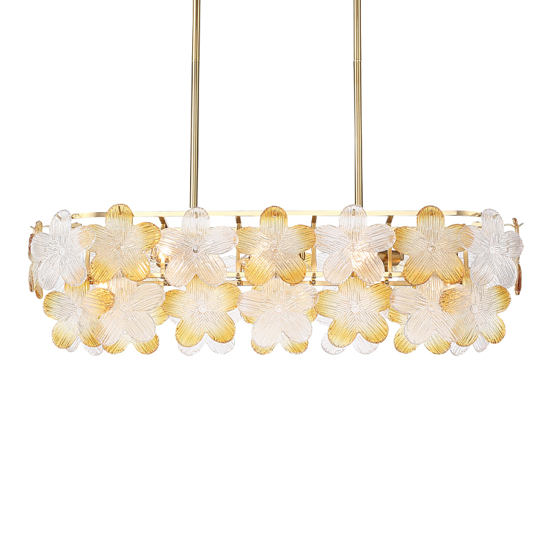 Люстра овальная с цветочными мотивами Light Floral Glow Прозрачный Янтарный Золотой в Новосибирске | Loft Concept 