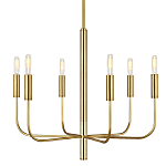 Люстра с 6-ю лампами на тонких изогнутых рожках в современном стиле Feiss варинант исполнения - 1 | Loft Concept в Новосибирске