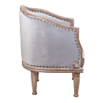 Кресло низкое с мягкой обивкой из велюра на 4-х деревянных ножках Emile Armchair grey варинант исполнения - 2 | Loft Concept в Новосибирске