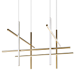Люстра с 8-ю пересекающимися цилиндрическими плафонами на тонких тросах Trumpet tube варинант исполнения - 1 | Loft Concept в Новосибирске