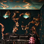 Обои с вышивкой ручной работы Plume Original colourway on velvet варинант исполнения - 2 | Loft Concept в Новосибирске