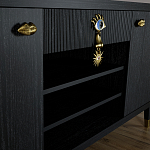 Комод-буфет Elsa Dreams Black с открытыми полками   варинант исполнения - 4 | Loft Concept в Новосибирске