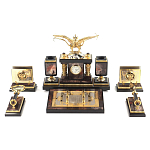 Настольный письменный набор из яшмы и долерита с декором Двуглавый орел Manager Organizer варинант исполнения - 1 | Loft Concept в Новосибирске