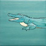 Плитка с узором Крокодил байдарочник варинант исполнения - 3 | Loft Concept в Новосибирске