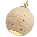 Подвесной светильник с шарообразным плафоном из травертина Shaw Marble Lighting варинант исполнения - 3 | Loft Concept в Новосибирске