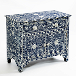 Комод инкрустация костью ORIENTAL Indian синий орнамент варинант исполнения - 3 | Loft Concept в Новосибирске