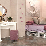 Банкетка круглая пыльно-розовый велюр на 4-х металлических ножках золотого цвета SANJAY варинант исполнения - 5 | Loft Concept в Новосибирске