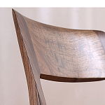 Стул деревянный с мягким сиденьем из черной натуральной кожи Moon Walnut Furniture варинант исполнения - 6 | Loft Concept в Новосибирске