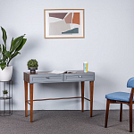 Стол письменный из массива бука с 2-мя ящиками серый Wenge Light варинант исполнения - 5 | Loft Concept в Новосибирске