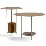 Дизайнерский круглый кофейный стол из металла с мраморным декором PANNA COTTA Coffee Table варинант исполнения - 5 | Loft Concept в Новосибирске