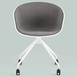 Офисное кресло из пластика с мягким сиденьем Eggshell Grey варинант исполнения - 3 | Loft Concept в Новосибирске