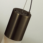 Подвесной светильник цилиндрической формы с плафоном из алебастра и металлическими торцами Темная Латунь 60 см Cryptocrystalline Stone варинант исполнения - 5 | Loft Concept в Новосибирске