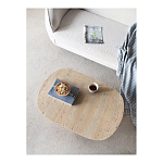 Столик кофейный кремового цвета с овальной столешницей и круглым основанием Cream Dalmen Table варинант исполнения - 5 | Loft Concept в Новосибирске