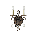 Бра с 2-мя лампами в виде свеч с подвесками и состаренным эффектом Feiss варинант исполнения - 1 | Loft Concept в Новосибирске