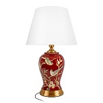 Настольная лампа бордовая с изображением птиц Slip Away варинант исполнения - 1 | Loft Concept в Новосибирске