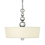 Люстра подвесная с белым тканевым цилиндрическим абажуром и декоративными шарами Hinkley варинант исполнения - 1 | Loft Concept в Новосибирске