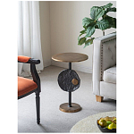 Столик приставной с абстрактным основанием и акцентом в виде золотистого диска Heavenly Space варинант исполнения - 9 | Loft Concept в Новосибирске