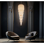 Люстра многоярусная каскадная с хрустальными подвесками Roul Crystal Light варинант исполнения - 8 | Loft Concept в Новосибирске