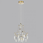 Люстра подвесная из металла с хрустальными подвесками прозрачного цвета Quasar 41 варинант исполнения - 6 | Loft Concept в Новосибирске