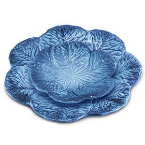 Тарелка Abhika PLATE LEAF CABBAGE Blue
