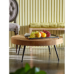 Журнальный столик с круглой фактурной столешницей из натурального дерева Vortex варинант исполнения - 4 | Loft Concept в Новосибирске