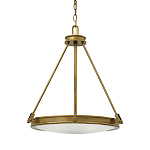 Люстра подвесная цвета латунь с плоским круглым матовым стеклянным плафоном на цепи Hinkley варинант исполнения - 1 | Loft Concept в Новосибирске