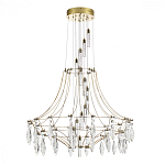 Люстра подвесная из металла с хрустальными прозрачными подвесками Quasar 81 варинант исполнения - 2 | Loft Concept в Новосибирске