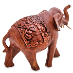 Статуэтка из дерева суар в виде слона в традиционном облачении Elephant in blanket варинант исполнения - 2 | Loft Concept в Новосибирске