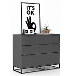 Комод цвета графит с 3-мя ящиками Strict Lines  варинант исполнения - 2 | Loft Concept в Новосибирске